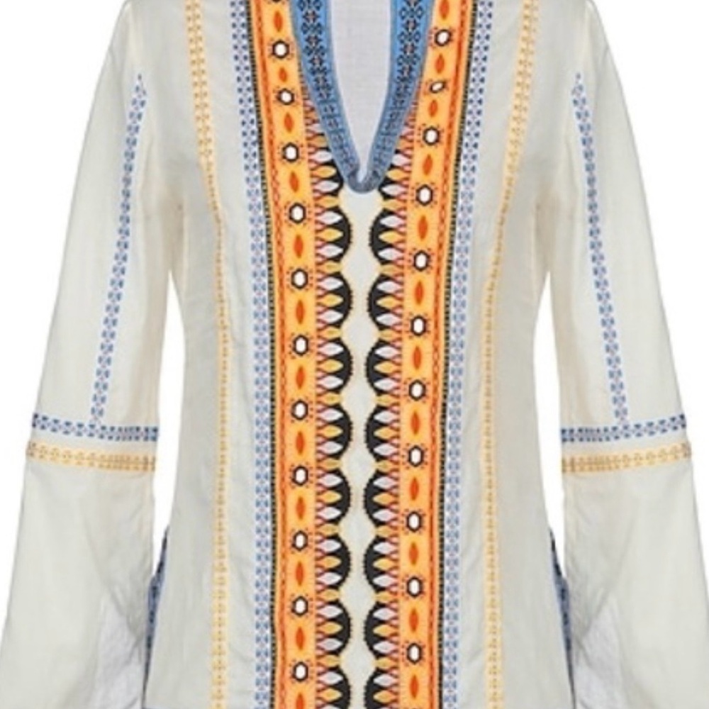Tory Burch Ariana embroidered long sleeve shirt